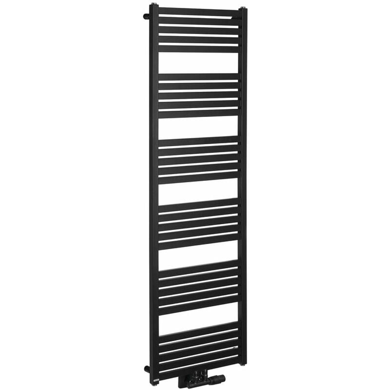 foto del prodotto bruckner grunt scaldasalviette 161x50 cm, allacciamento centrale, nero opaco 600.123.6