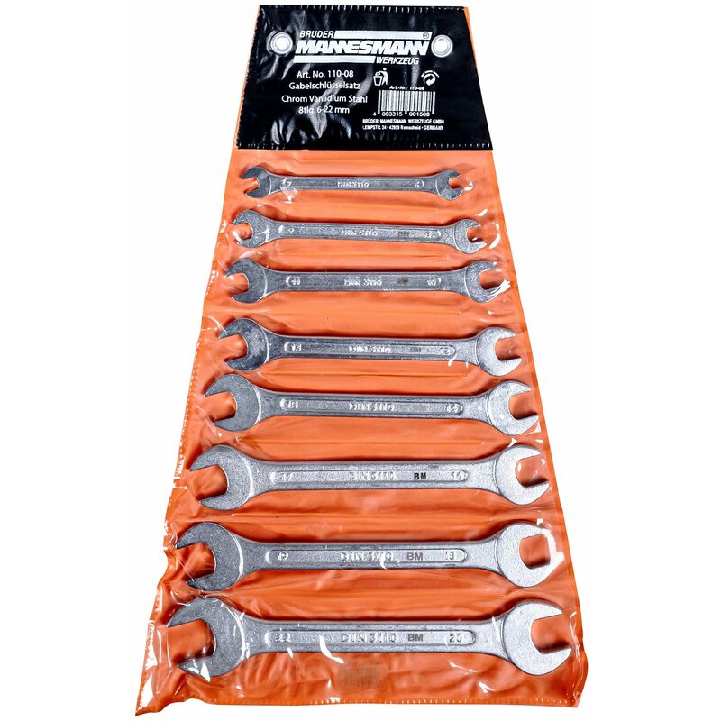 foto del prodotto brueder mannesmann tools m 110 08 socket ring spanner set 8 piece set
