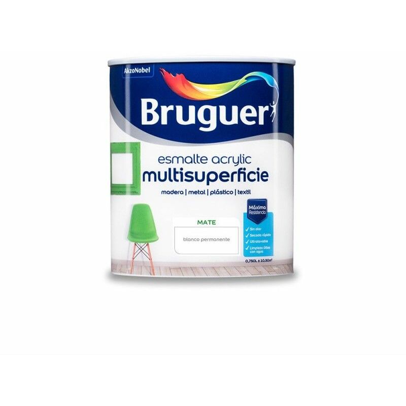 foto del prodotto bruguer smalto acrilico multisuperficie bianco opaco permanente 0,750l 5069889