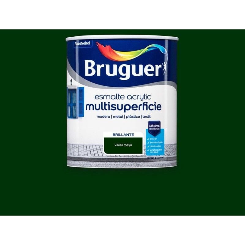 foto del prodotto bruguer smalto acrilico multisuperficie brillante verde maggio 0,750l 5057557