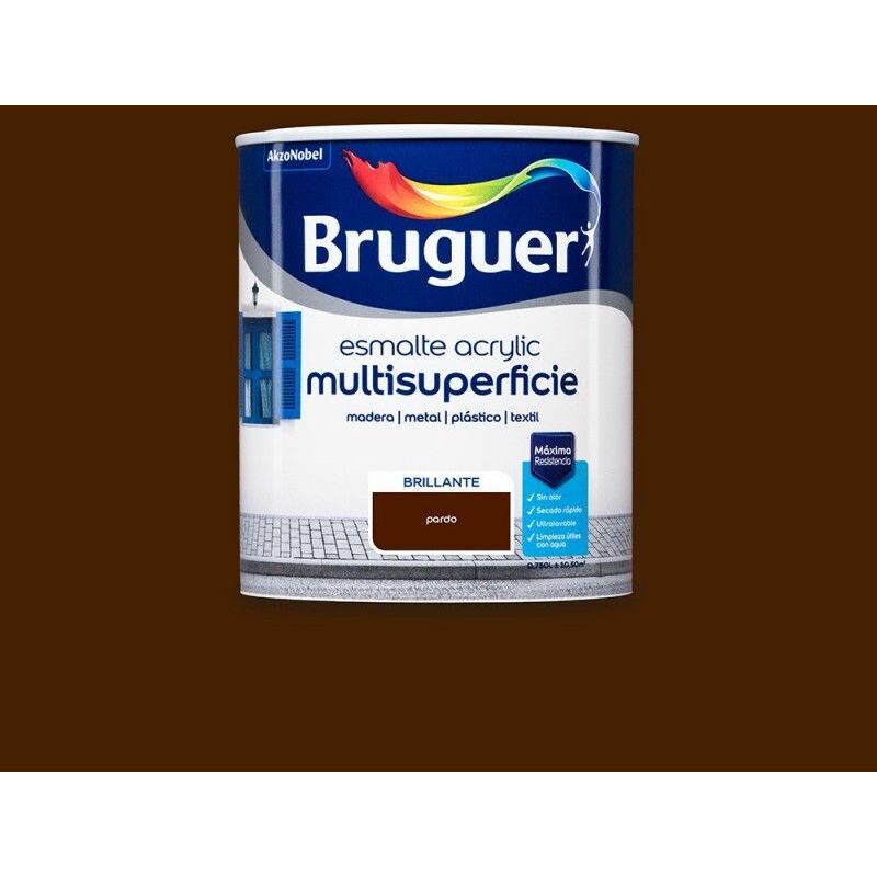 foto del prodotto bruguer smalto acrilico multisuperficie marrone brillante 0,750 l 5057538