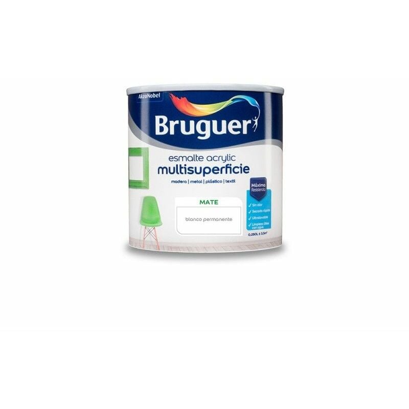foto del prodotto bruguer smalto acrilico multisuperficie opaco white permanente 0,250l 5160685