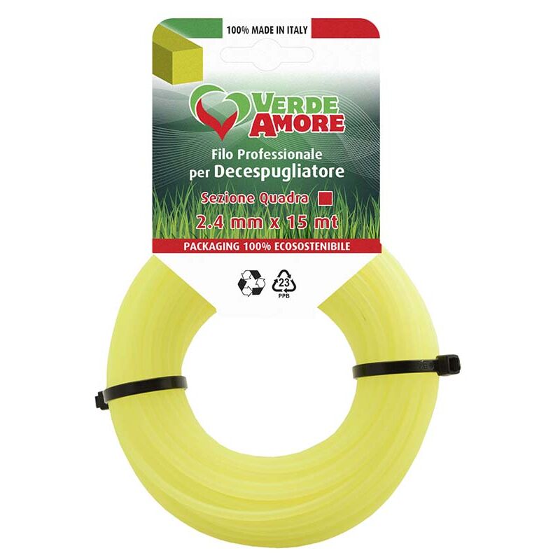 foto del prodotto brumar filo nylon verde, mm 2,4x5 mt, sezione quadrata