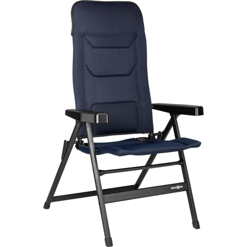 foto del prodotto brunner sedia da campeggio reclinabile rebel pro small in alluminio e 3durafeel blu 46x44x117,5 cm