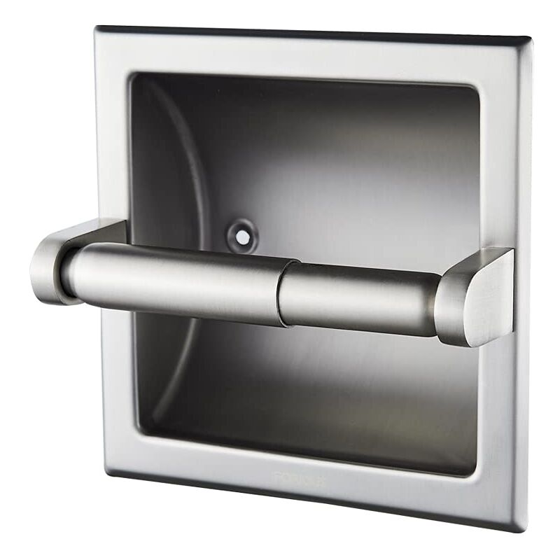 foto del prodotto brushed nickel recessed toilet paper holder, brushed nickel wall mounted toilet paper holder