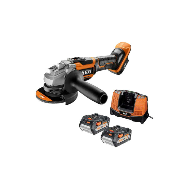 foto del prodotto brushless grinder 18v 125mm bews 18 125bl 502c 2 batterie 5,0ah 1 caricabatterie aeg
