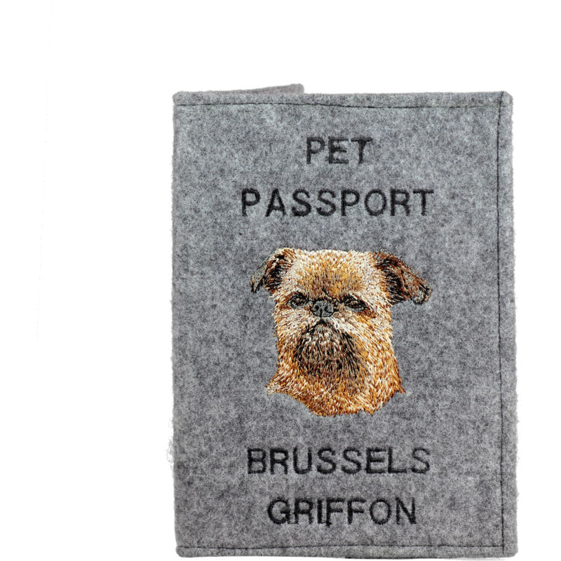 foto del prodotto brussels griffon, griffon bruxellois portapassaporto per cani, portadocumenti, regalo per viaggiatori di art dog