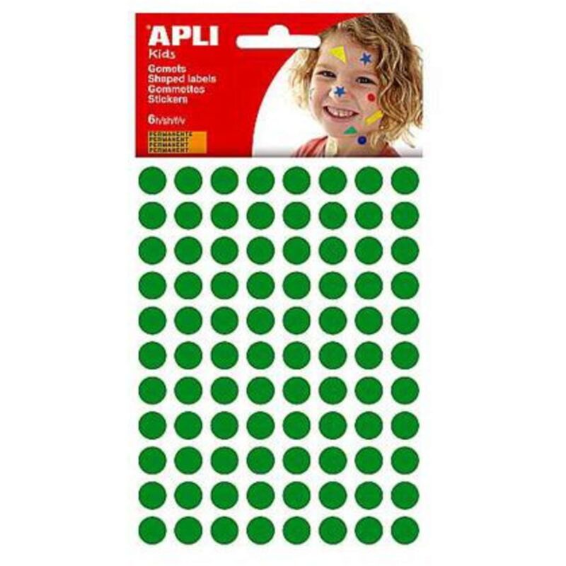 foto del prodotto bs. 6fg etichette adesive cerchi 10mm. verde x1