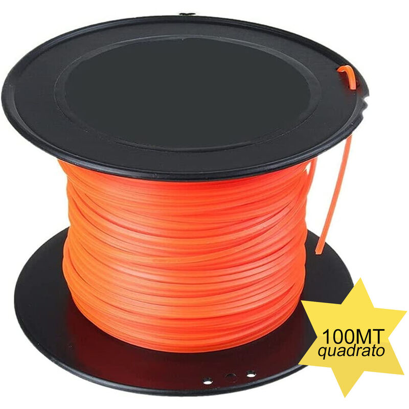 foto del prodotto bs filo ricambio decespugliatore 100mt quadrato 2.7 mm bobina ricambio tagliaerba