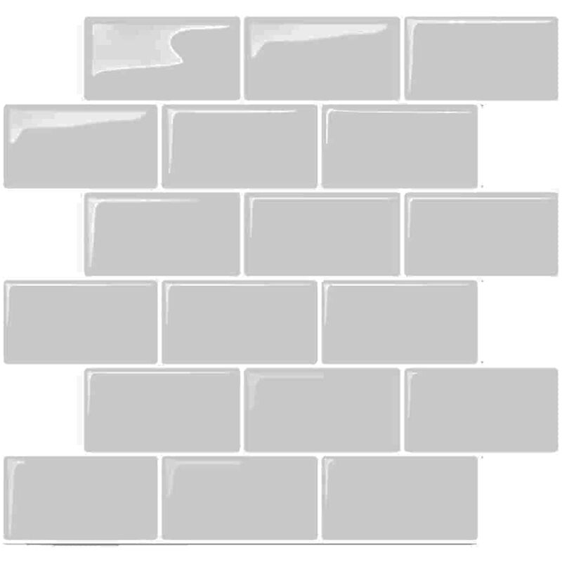 foto del prodotto bs piastrelle mattonelle adesive murales effetto tridimensionale lucido grigio 6pz