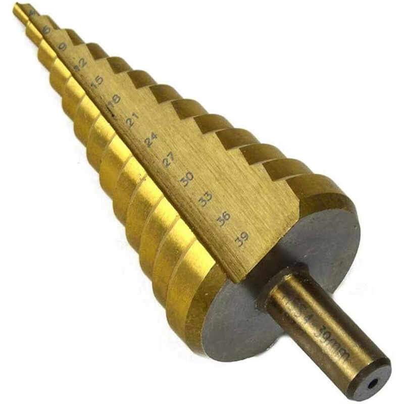 foto del prodotto bs punta fresa conica a scalino gradino allargaforo punta trapano 4 39mm oro