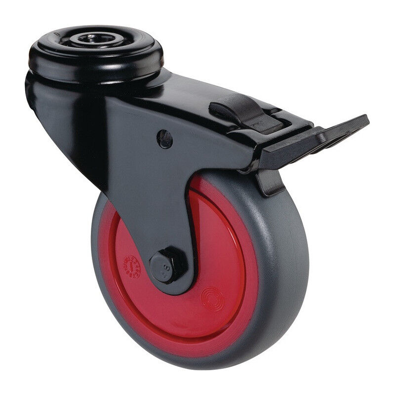 foto del prodotto bs rollen roulette pivotante support fixe d.75mm trgf.60kg avec rollers bs fixes en caoutchouc gris