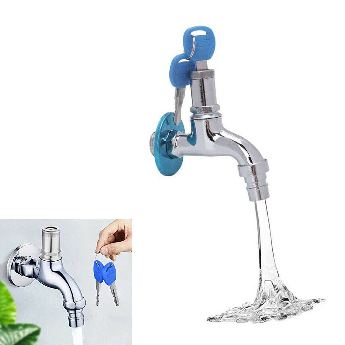 foto del prodotto bs rubinetto antifurto acqua con serratura attacco 1 2 chiave di blocco dgo 155