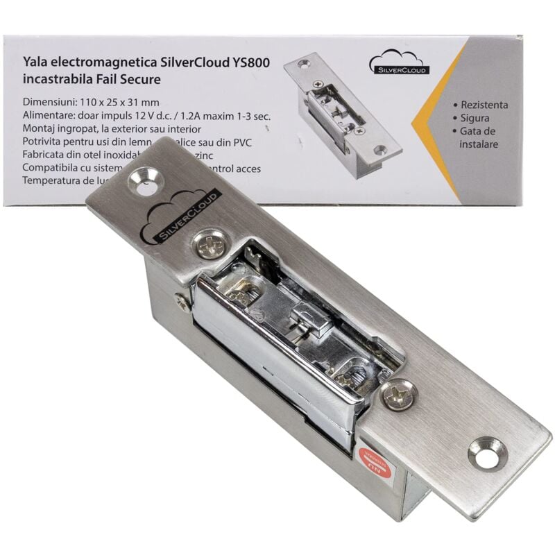 foto del prodotto bs serratura elettromagnetica da incasso silvercloud ys800, fail secure no