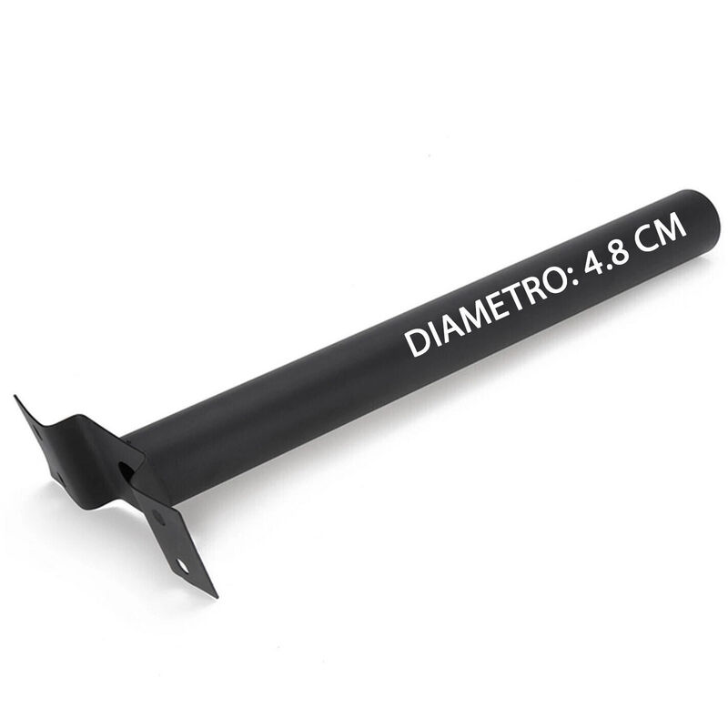 foto del prodotto bs staffa per lampione stradale palo nero 48cm diametro supporto faro solare