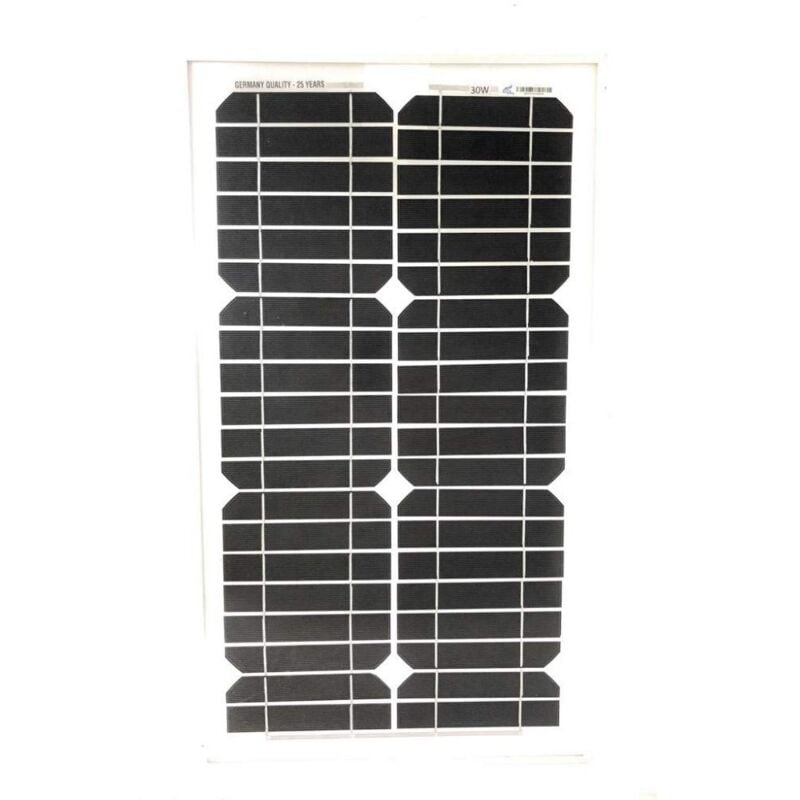 foto del prodotto bs - tempo di saldi pannello ad energia solare fotovoltaico 30w 12v con celle in silicio e pinze