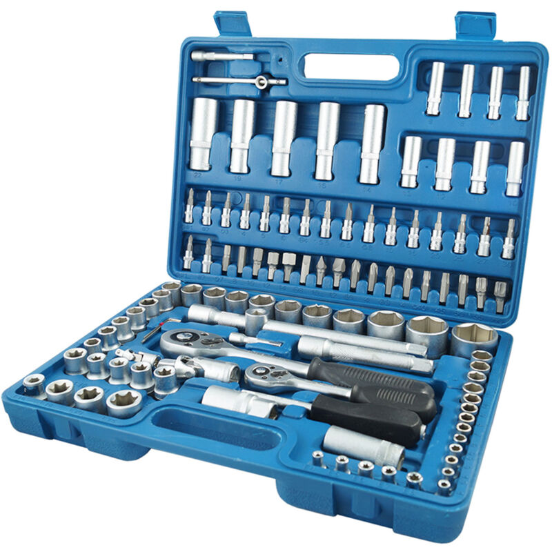 foto del prodotto bs tianfeng tools valigetta con vasta gamma di 108 pezzi di chiavi bussola ed accessori, azzurro