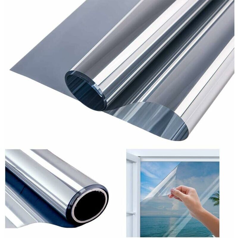 foto del prodotto bsr pellicola per vetri a specchio unidirezionale, protezione solare, pellicola anti uv e anti calore, pellicola per vetri antiriflesso 40 200 cm