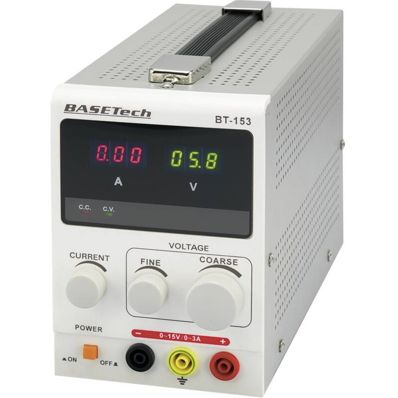 foto del prodotto bt 153 alimentatore da laboratorio regolabile 0 15 v dc 0 3 a 45 w num. uscite 1 x basetech