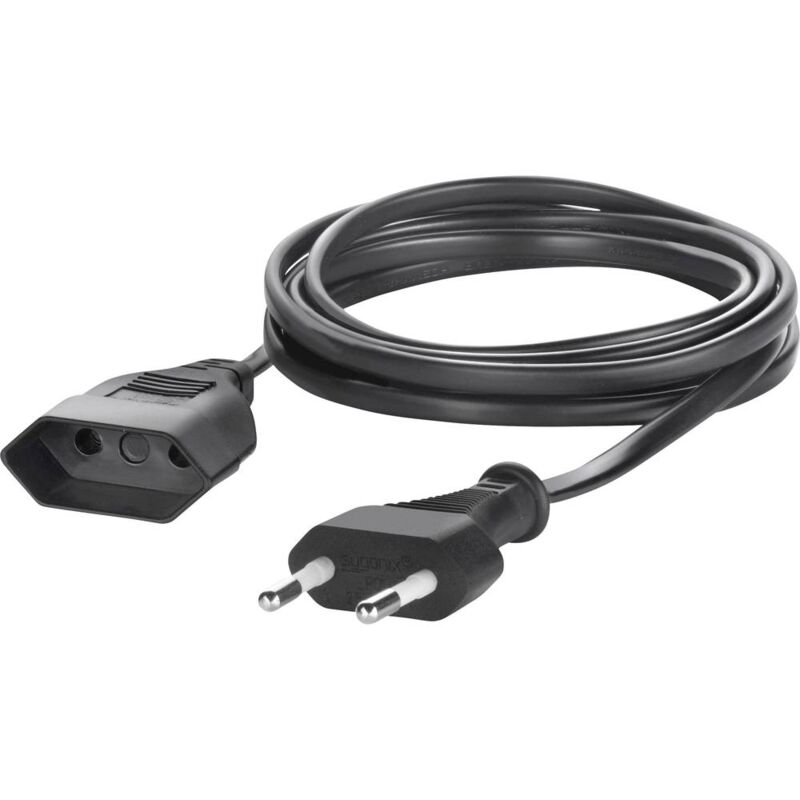 foto del prodotto bt 1898918 alimentazione prolunga nero 5.00 m h03vvh2 f 2x 0,75 mm basetech