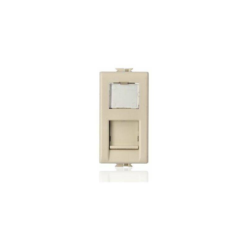 foto del prodotto bticino a5979c5e connettore rj45 categoria 5 e, completi di targhetta identificativa e portello antipolvere avorio matix