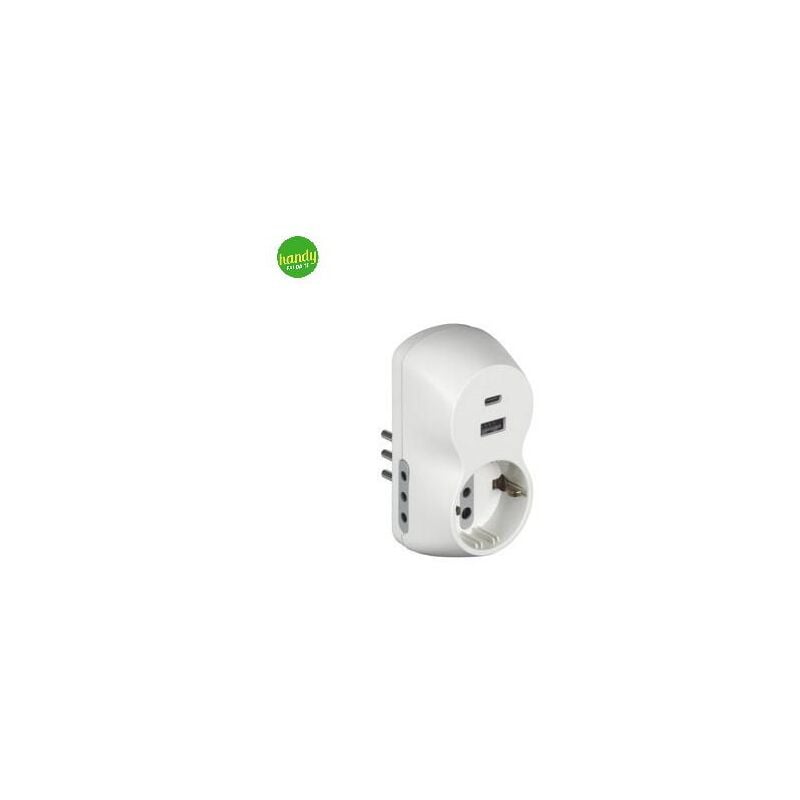 foto del prodotto bticino adattatore b3 1 presa 10a usb a c bianco