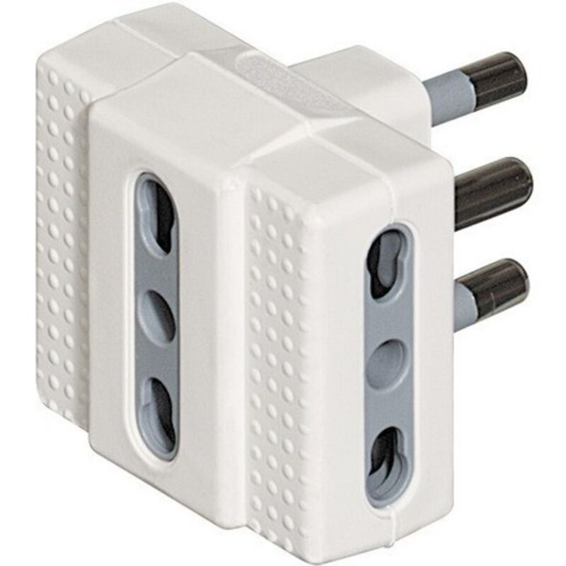 foto del prodotto bticino adattatore tris 3 prese bipasso spina 16a bianco kit cod. s3604de 