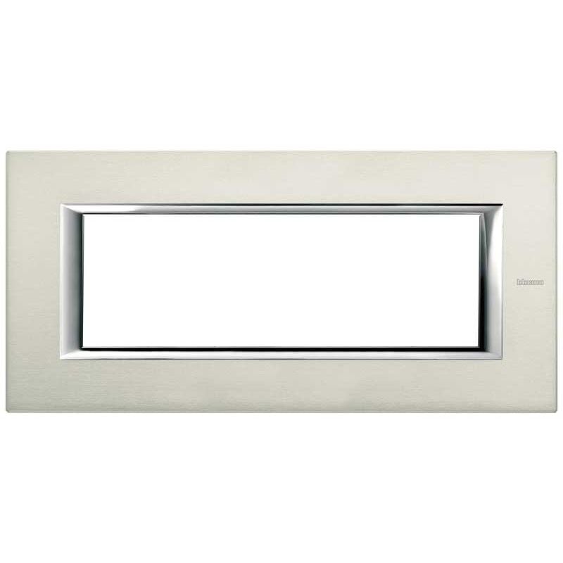 foto del prodotto bticino axolute placca 6 moduli alluminio spazzolata ha4806xc