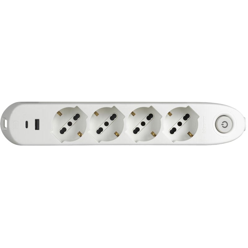 foto del prodotto bticino ciabatta multipresa 4 prese schuko bipasso 2 usb 3684dbu