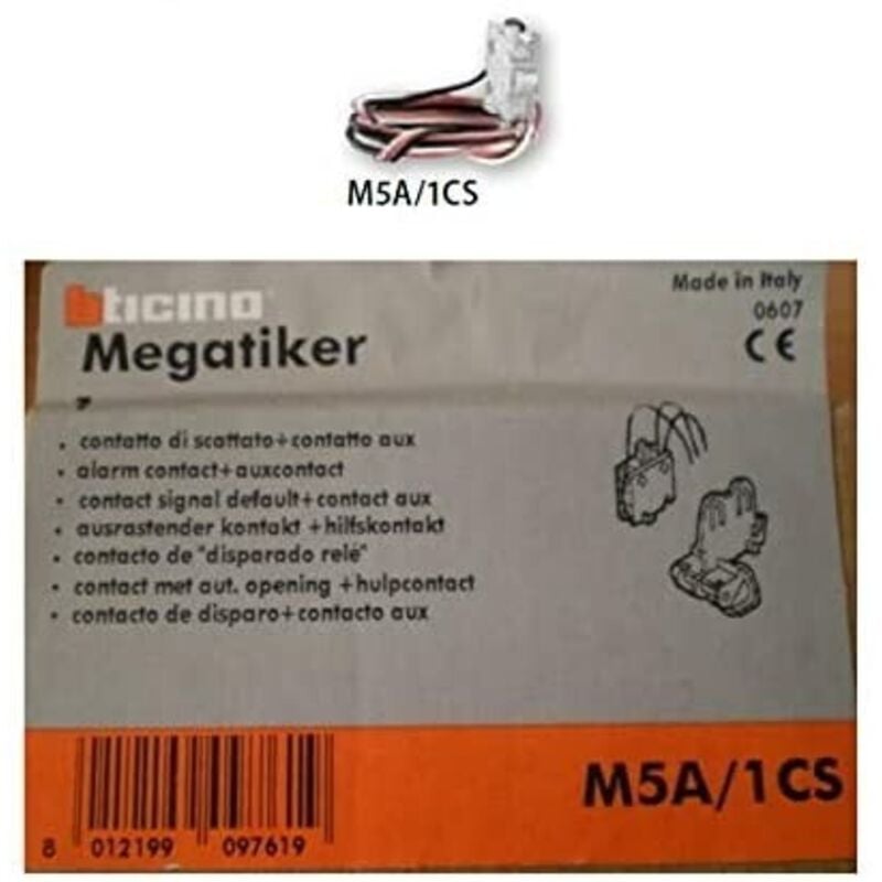 foto del prodotto bticino contatto ausiliario con adattatore megatiker cod. m5a 1cs 