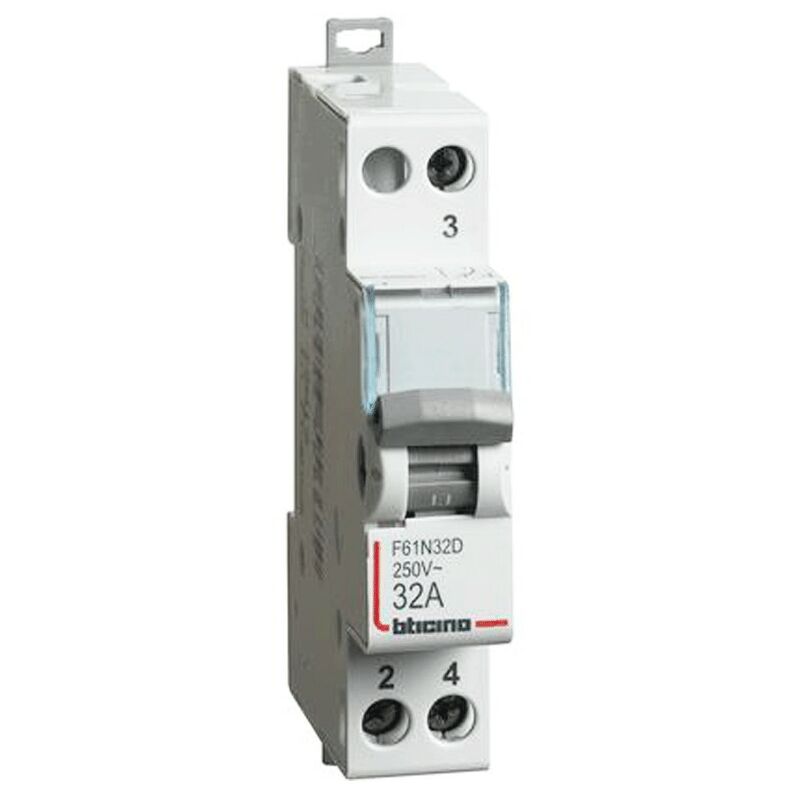 foto del prodotto bticino deviatore 1nc 1no 32a 230 400v 1 modulo din f61n32d