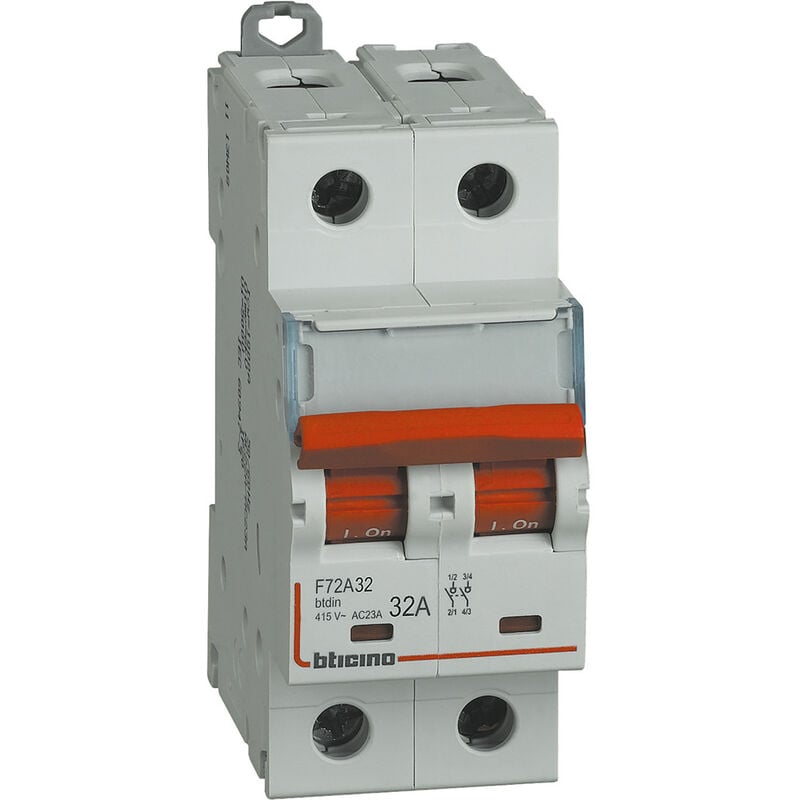 foto del prodotto bticino f72a32 sezionatore modulare accessoriabile 32a 2p 2 moduli