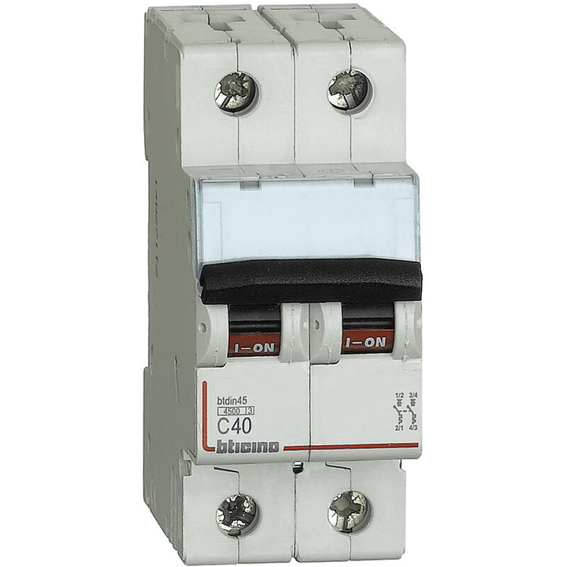 foto del prodotto bticino fa82c40 interruttore magnetotermico modulare btdin45 2p 40a curva c