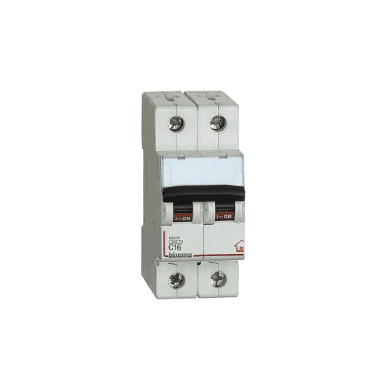 foto del prodotto bticino fc820c10 interruttore magnetotermico modulare btdin rs 2p 4500 c10 curva c