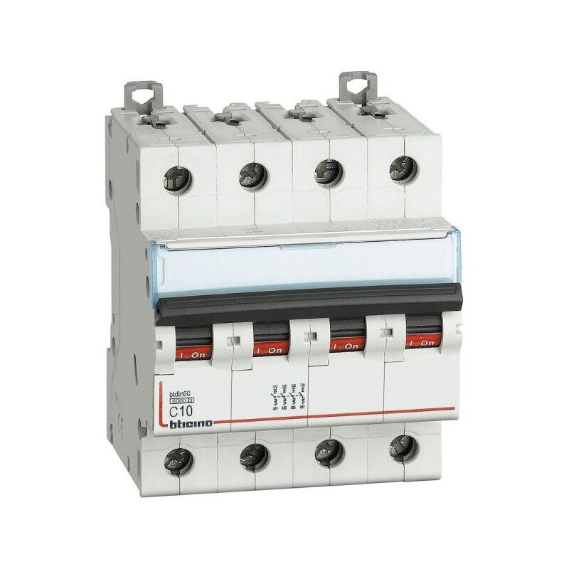 foto del prodotto bticino fn84c10 magnetotermico 4p curva c in 10a icn 6ka vn 400 vac 4 moduli