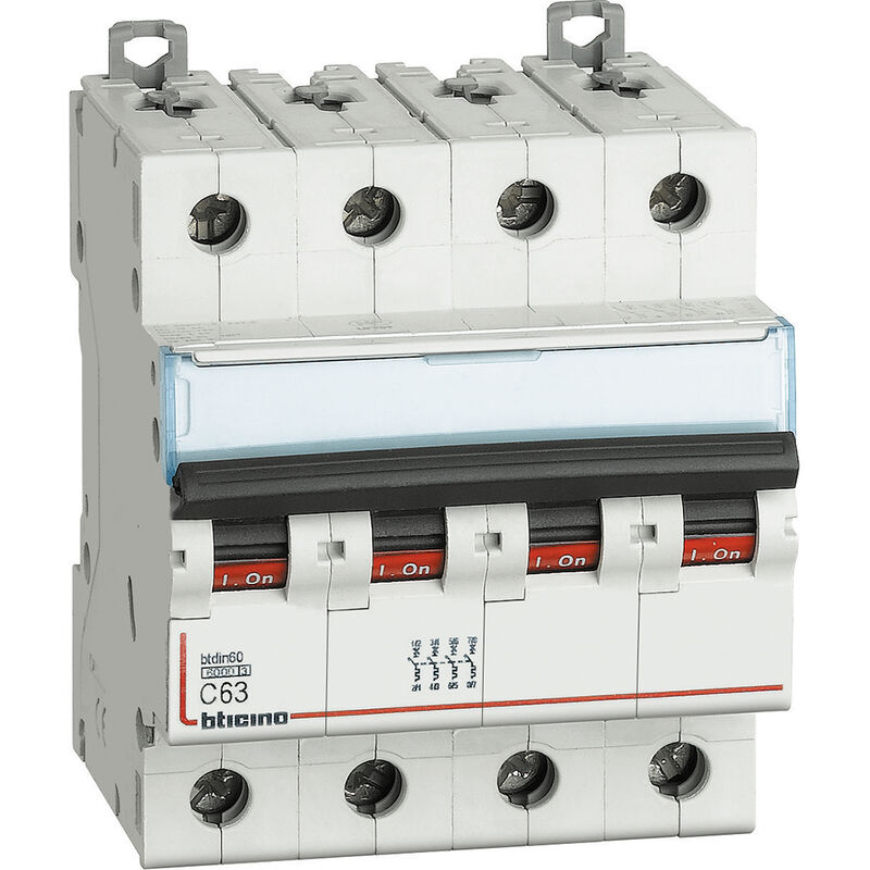 foto del prodotto bticino fn84c63 interruttore magnetotermico modulare btdin60 4p 63a curva c