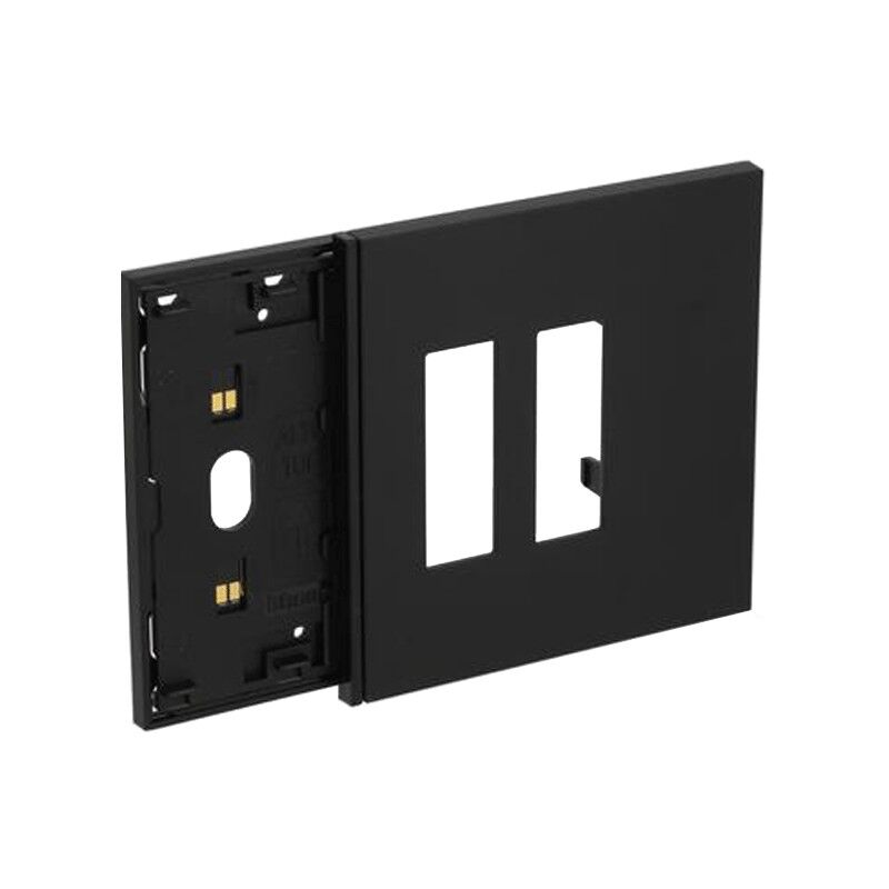 foto del prodotto bticino frame elettrificato con mostrina doppia presa living now nero kg8103m02