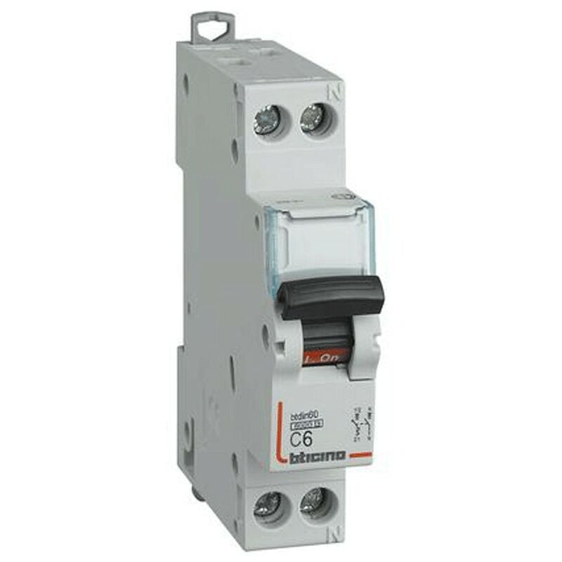 foto del prodotto bticino interruttore magnetotermico 1p n 6a curva c 6ka 1 modulo fn881c6