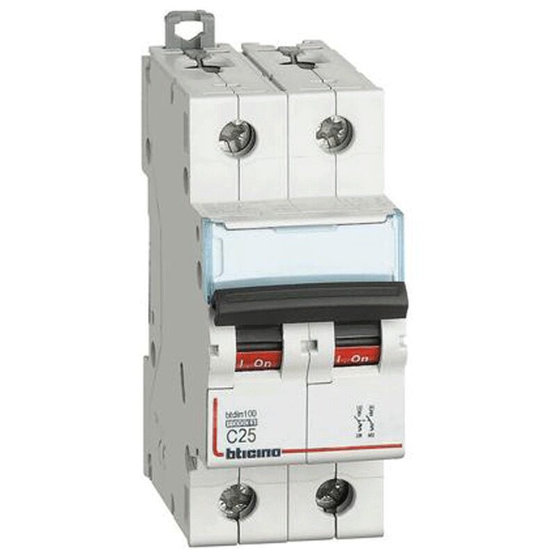 foto del prodotto bticino interruttore magnetotermico 2p 25a 10ka tipo c 2 moduli fh82c25