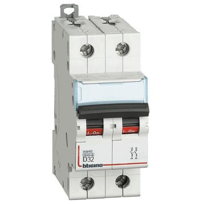 foto del prodotto bticino interruttore magnetotermico 2p 32a 6ka tipo d 2 moduli fn82d32