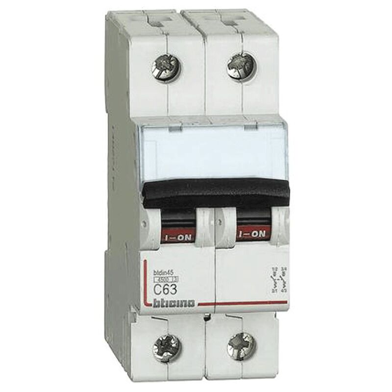 foto del prodotto bticino interruttore magnetotermico 2p 63a 4,5ka tipo c 2 moduli fa82c63