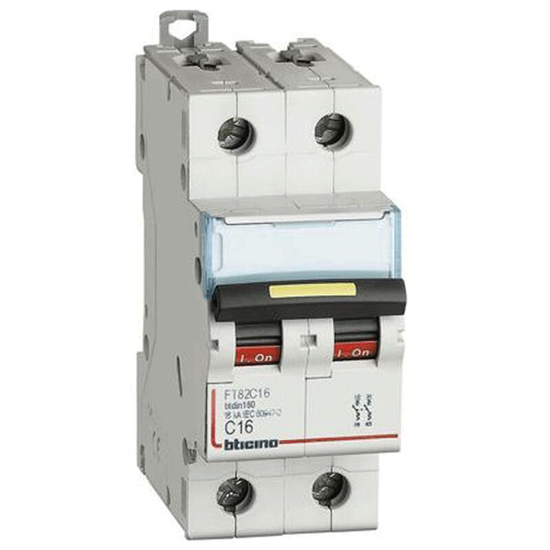 foto del prodotto bticino interruttore magnetotermico 2p c 16a 16ka 2 moduli ft82c16