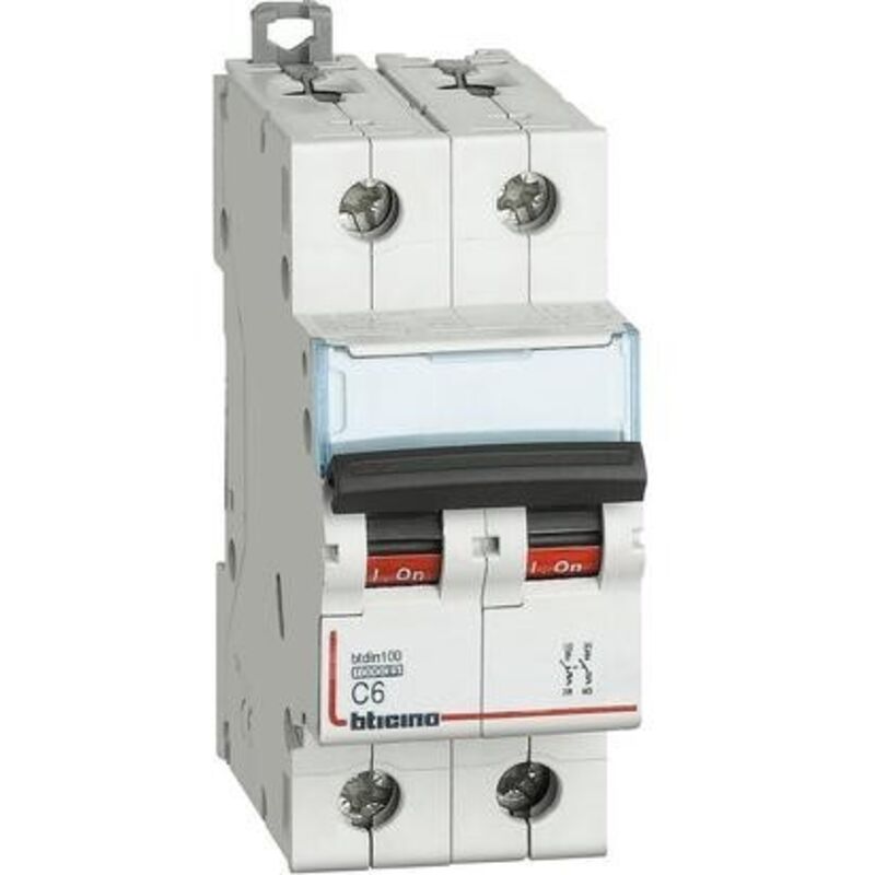 foto del prodotto bticino interruttore magnetotermico 2p curvac 6a 10ka btdin100 cod. fh82c6 