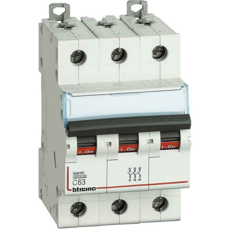 foto del prodotto bticino interruttore magnetotermico 3p curva c serie it btdin fn83c63