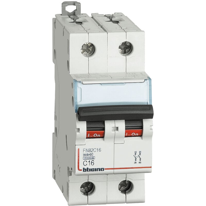 foto del prodotto bticino interruttore magnetotermico c16 2p 400 vac 2 moduli 6ka fn82c16