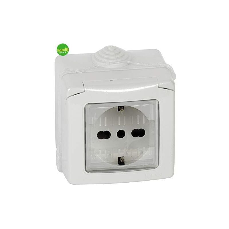 foto del prodotto bticino kit presa schuko bipasso in custodia ip55 2 mod