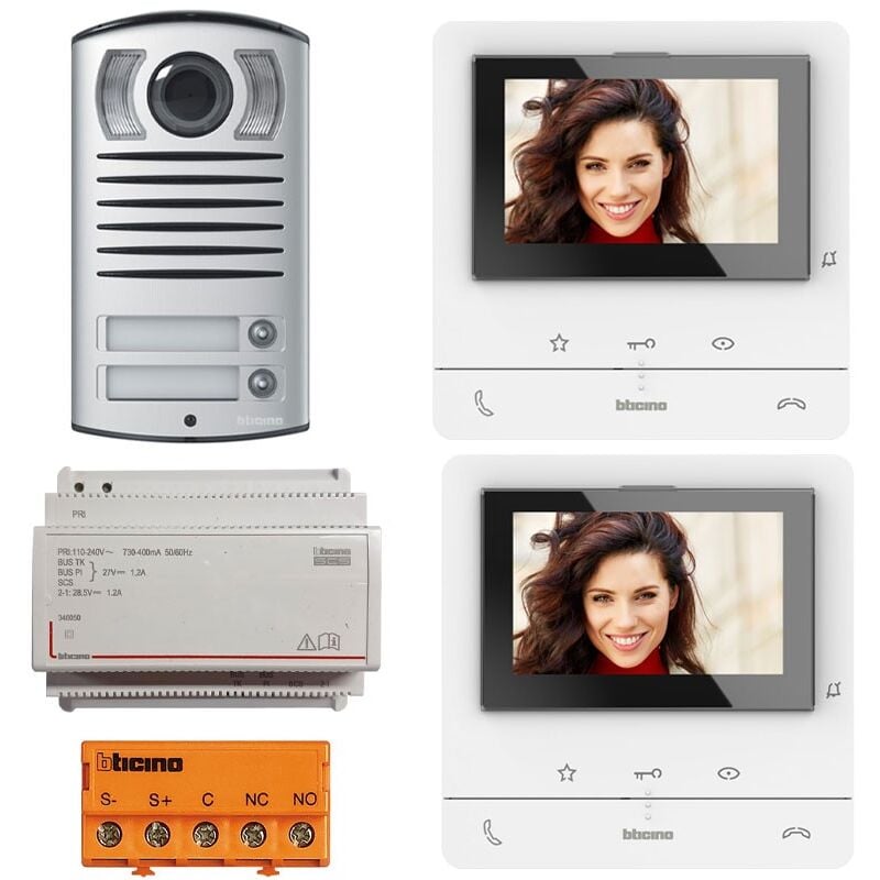 foto del prodotto bticino kit videocitofono classe100 v16b 2 fili bifamiliare 364622