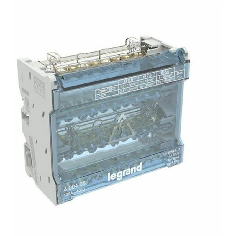 foto del prodotto bticino legrand 400408 distributore sbarre modulari sfalsate 4p 125a 10 uscite 6 moduli