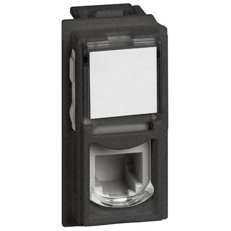 foto del prodotto bticino living now connettore rj11 connessione tipo k10 per trasmissione dati telefonia 1 modulo nero kg4258rj11