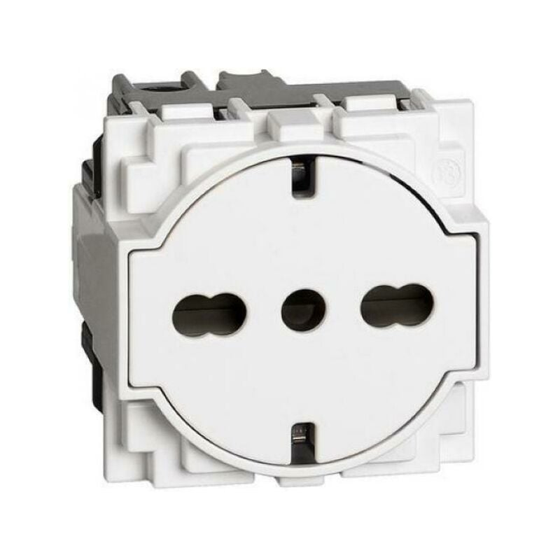 foto del prodotto bticino living now presa flat standard 2 poli 43 terra colore bianco 16a colore bianco kw4140a16f